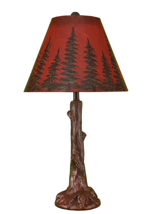 Burnt Red Tree Trunk Table Lamp