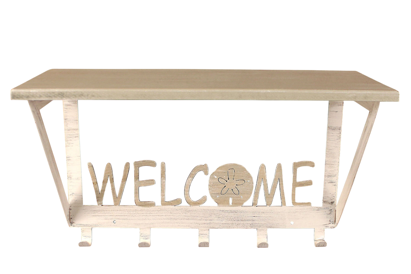 Coastal Welcome Coat Rack with 11" Shelf