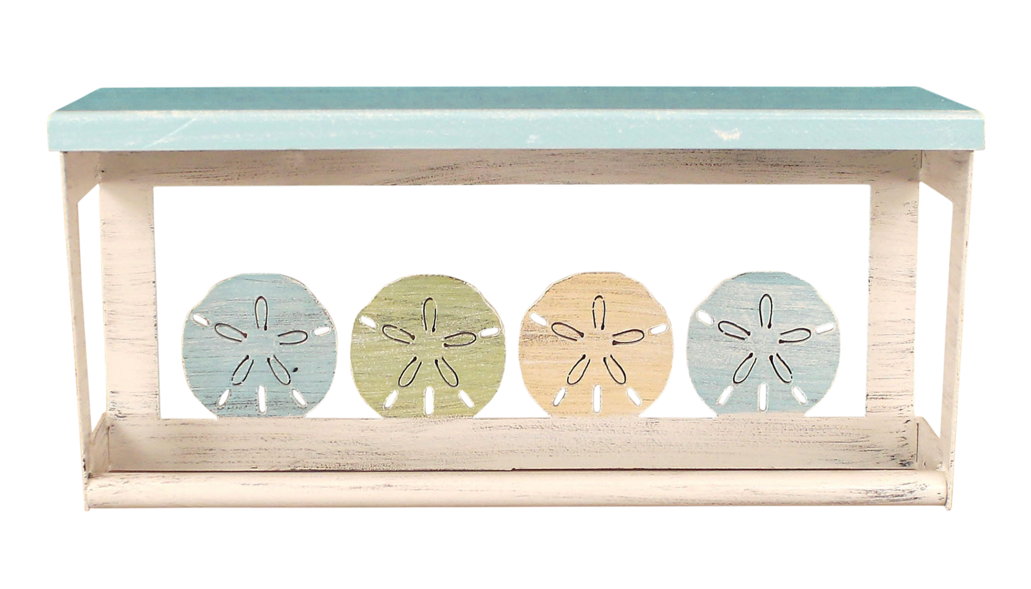 Coastal Color Sand Dollar 18" Towel Bar with 6" Shelf