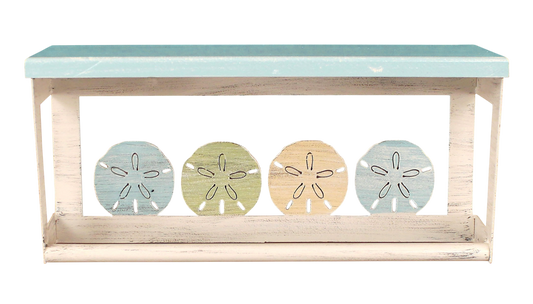 Coastal Color Sand Dollar 18" Towel Bar with 6" Shelf