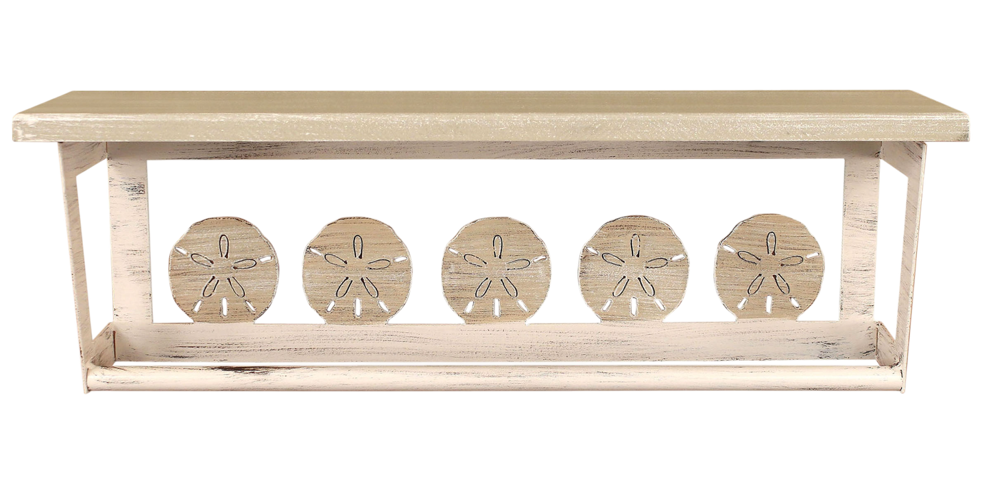 Neutral Sand Dollar 24" Towel Bar with 6" Shelf