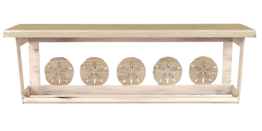 Neutral Sand Dollar 24" Towel Bar with 6" Shelf