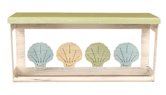 Coastal Color Shell 18" Towel Bar with 6" Shelf