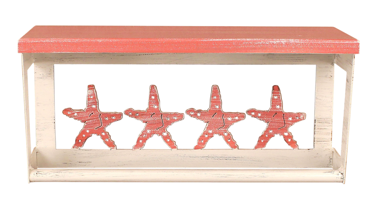 Coral Starfish 18" Towel Bar with 6" Shelf