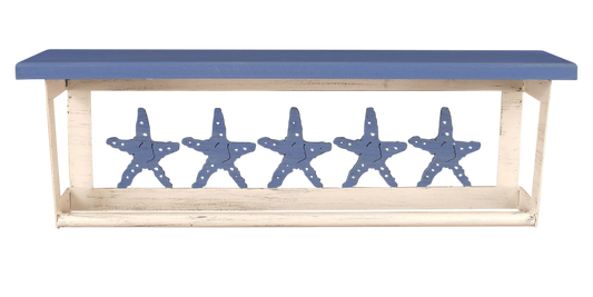 Periwinkle Starfish 24" Towel Bar with 6" Shelf