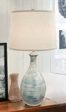 Farmhouse/Slate Ridged Tear Drop Table Lamp