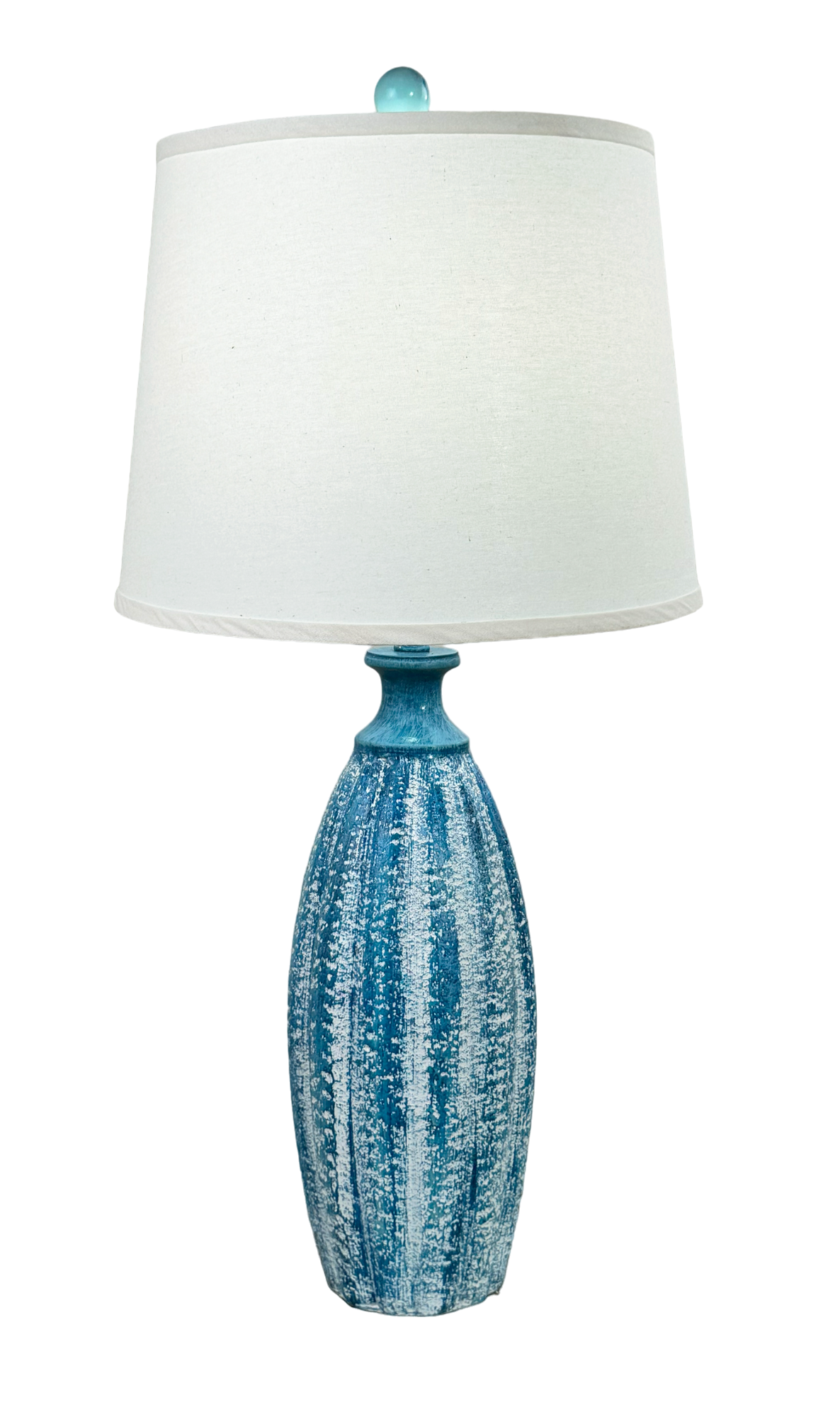 Morning Jewel/Turquoise Sea Streak Fluted Table Lamp