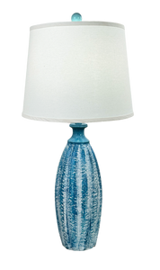 Morning Jewel/Turquoise Sea Streak Fluted Table Lamp