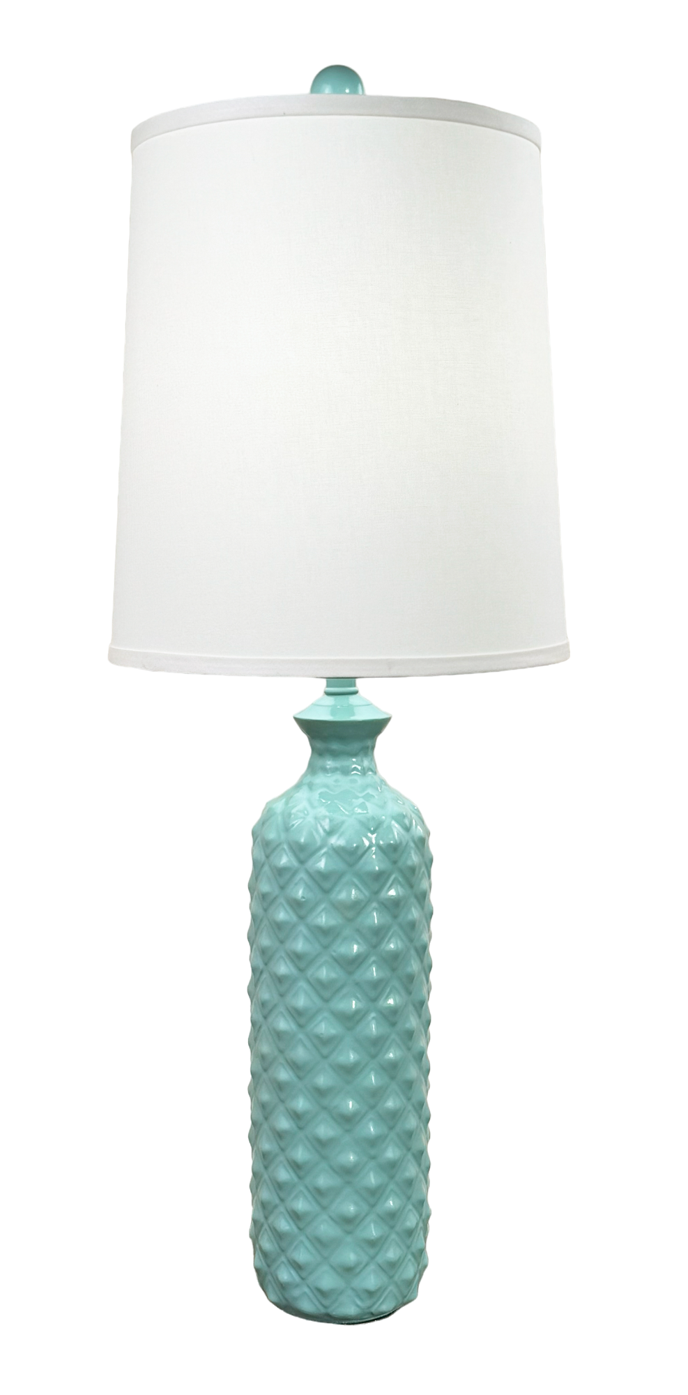 High Gloss Turquoise Sea Tall Textured Table Lamp