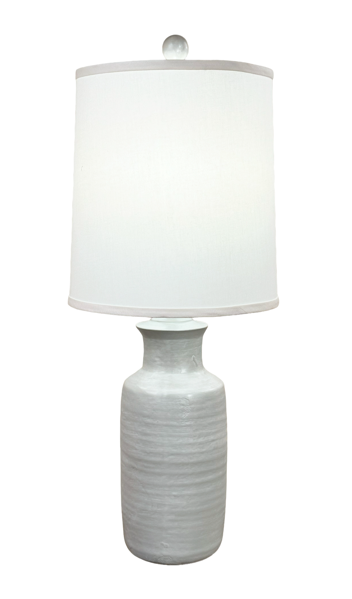 White Washed Seaside Villa Slender Pottery Table Lamp