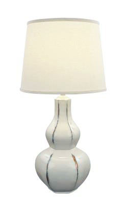 Farmhouse/Gold Large 6 Sided Tear Drop Table Lamp