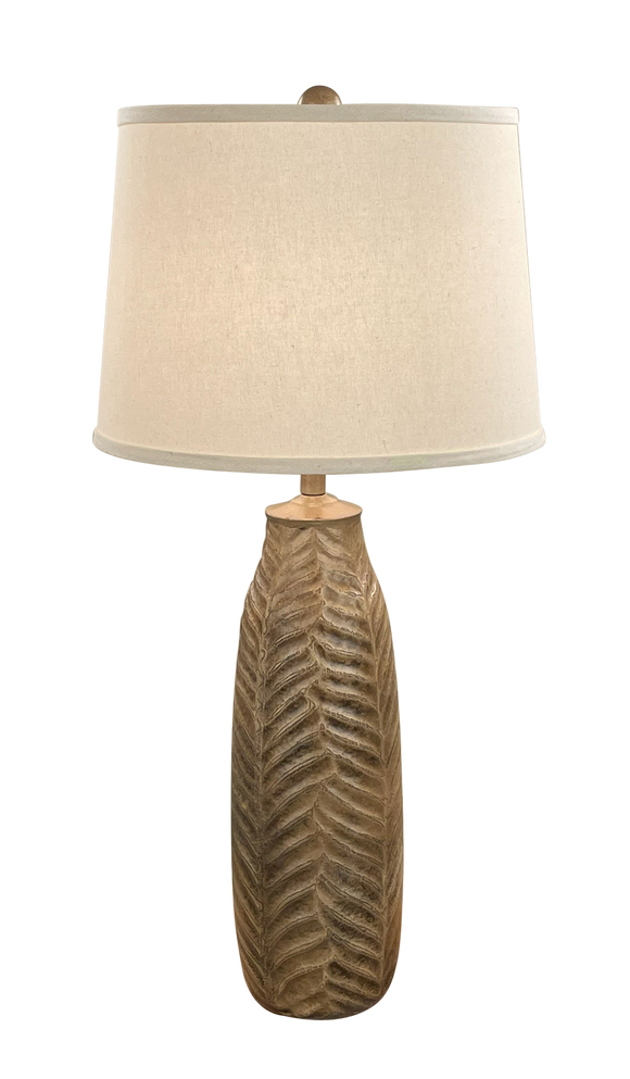 Cottage Glaze Tall Indented Leaf Table Lamp