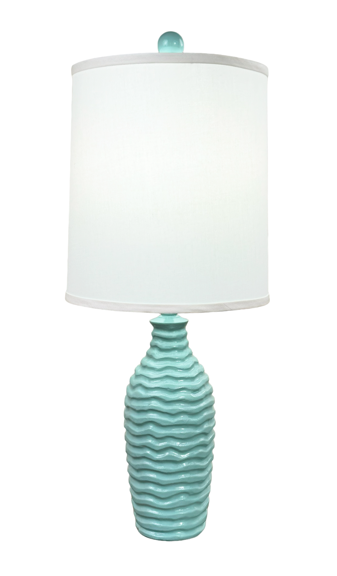 High Gloss Turquoise Sea Small Wavy Accent Lamp