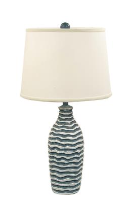 Weathered Slate/Ivory Short Wavy Table Lamp