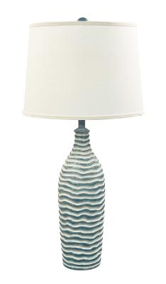 Weathered Ivory/Slate Tall Wavy Table Lamp