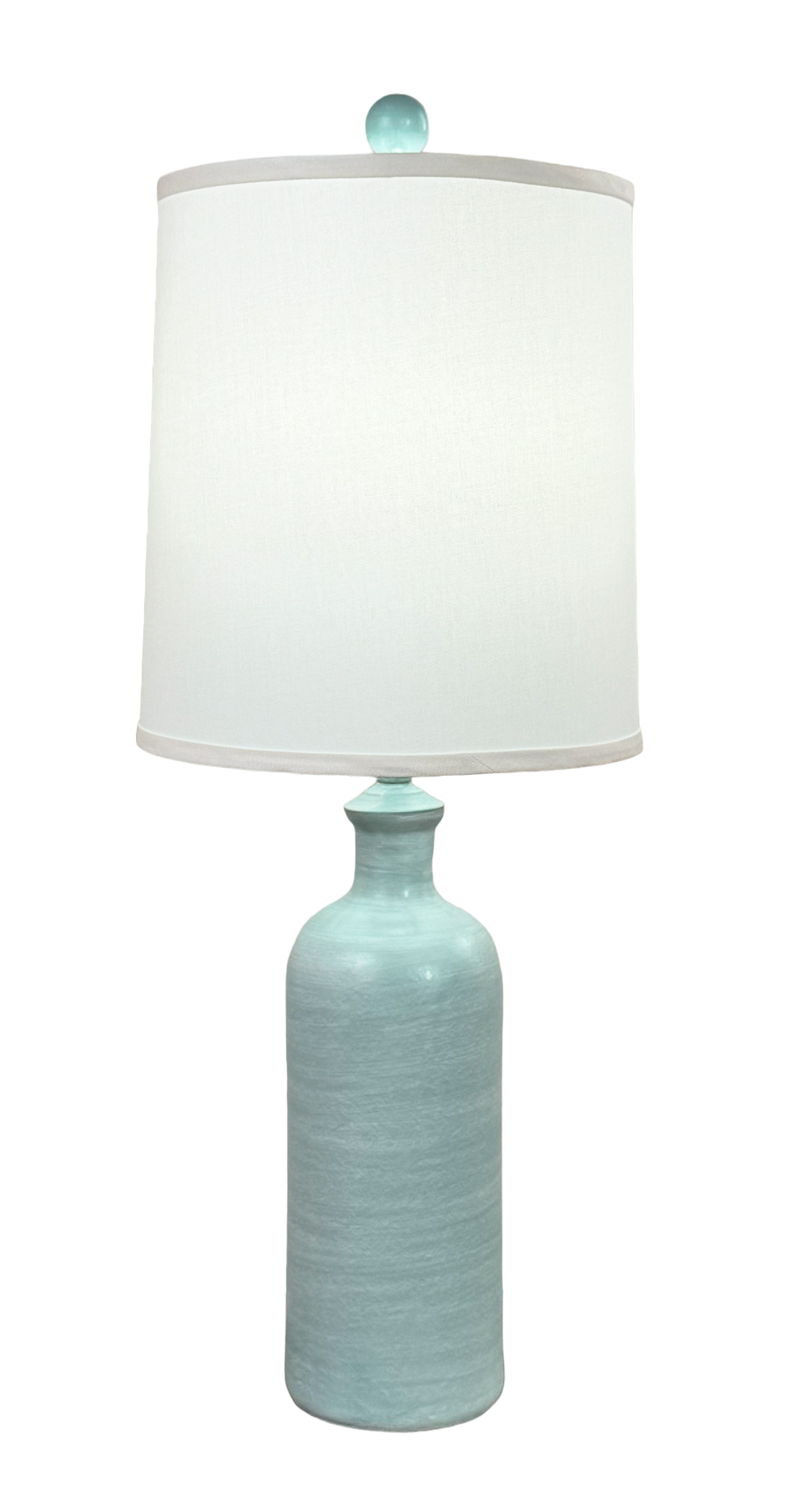 White Washed Shaded Cove Short Jug Table Lamp