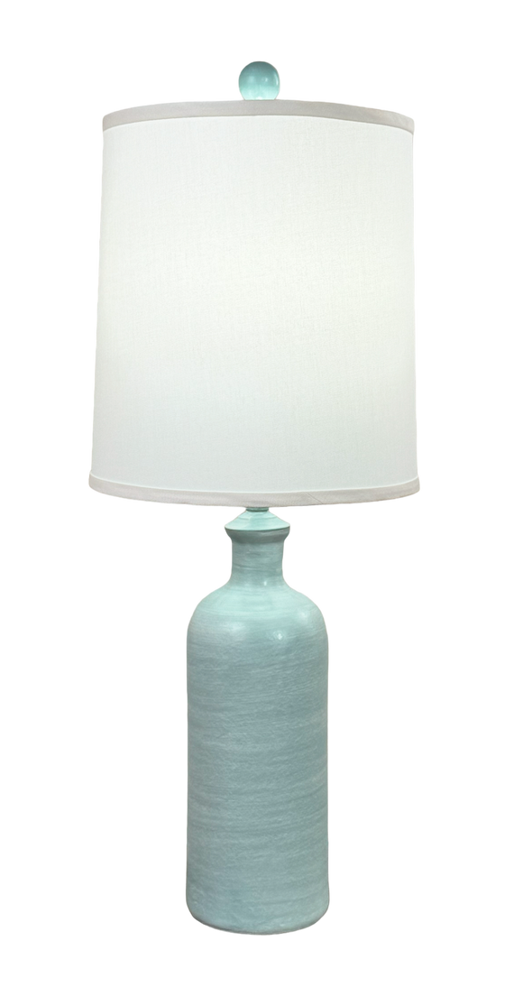 White Washed Shaded Cove Short Jug Table Lamp