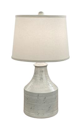 Limestone-Grey Wide Clay Jug Table Lamp