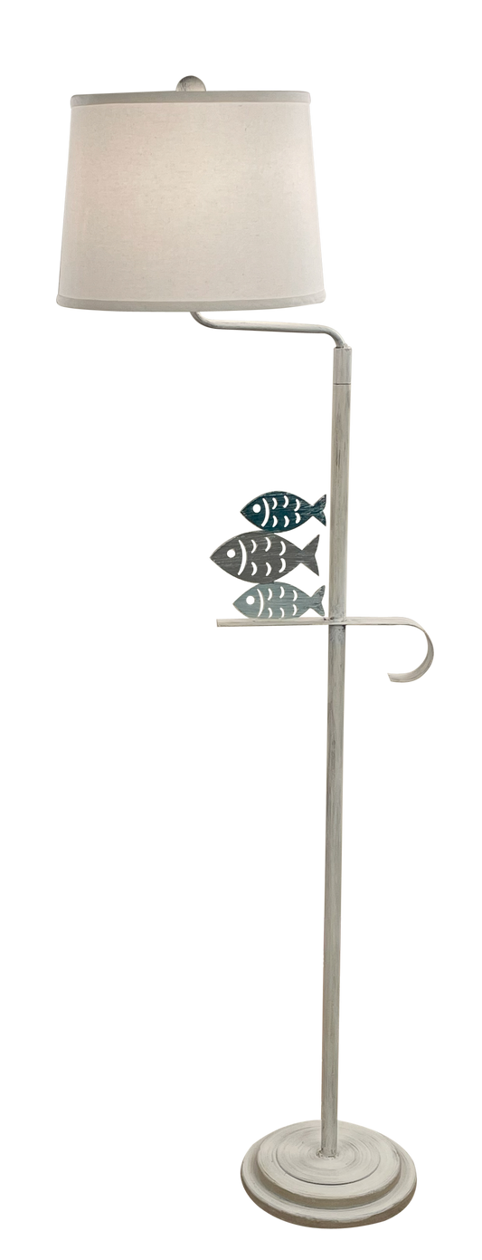 Nautical Iron 3 Fish Swing Arm Floor Lamp