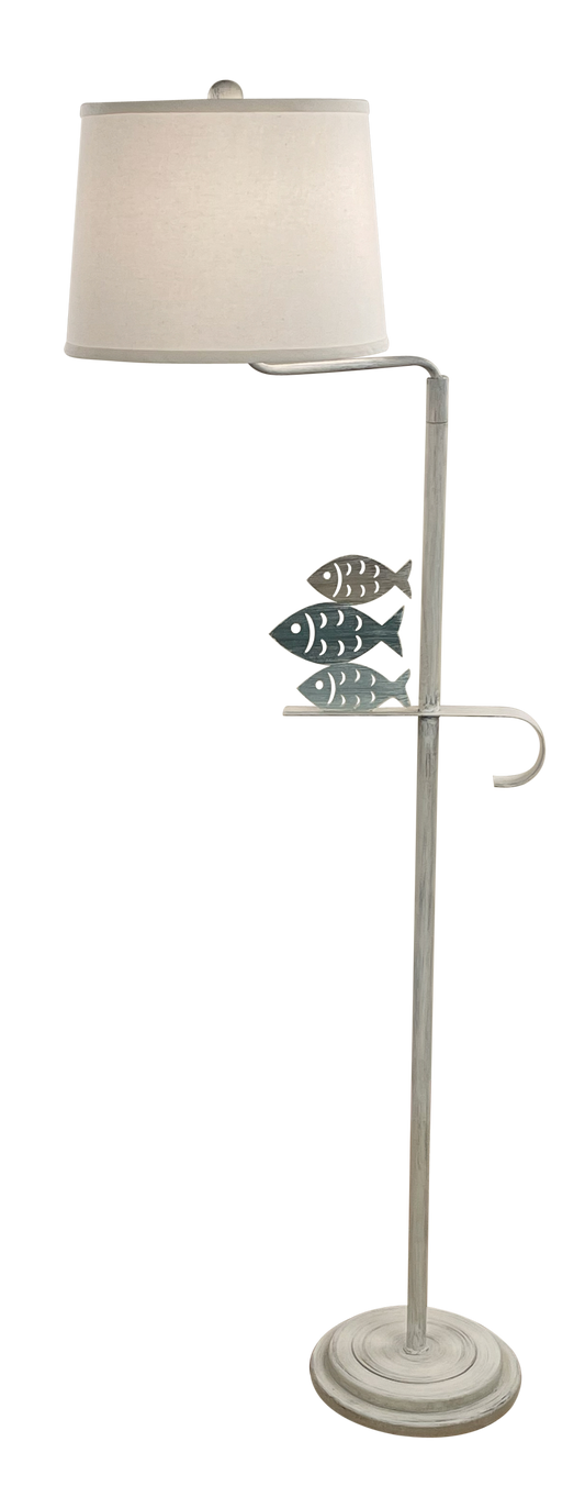 Tide Iron 3 Fish Swing Arm Floor Lamp