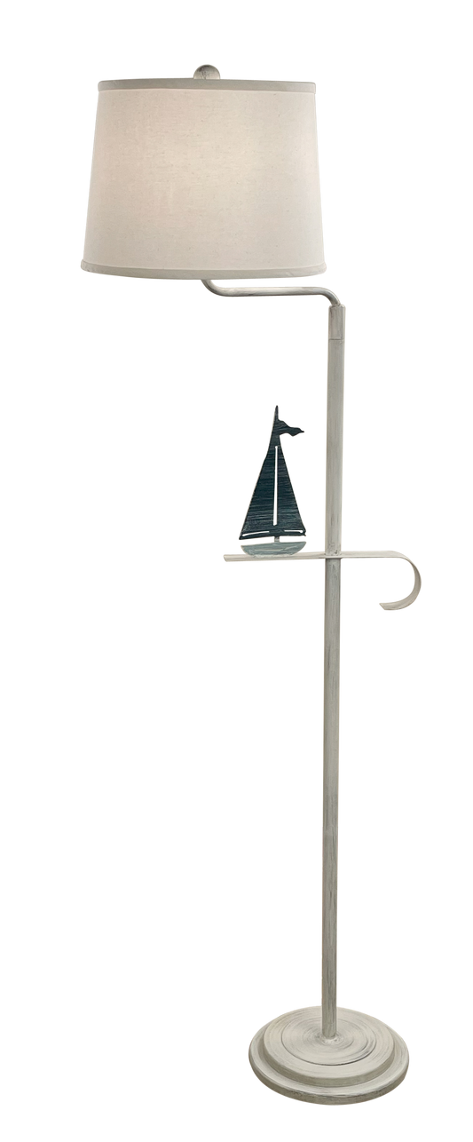 Nautical Iron Sailboat Swing Arm Floor Lamp