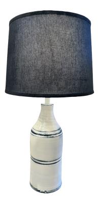 Farmhouse/Navy Sectioned Vase Table Lamp w/ Navy Shade