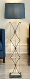 Iron/Rope Floor Lamp w/ Navy Base and Shade