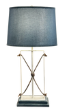 Iron/Rope Table Lamp w/ Navy Base