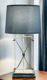 Iron/Rope Table Lamp w/ Navy Base