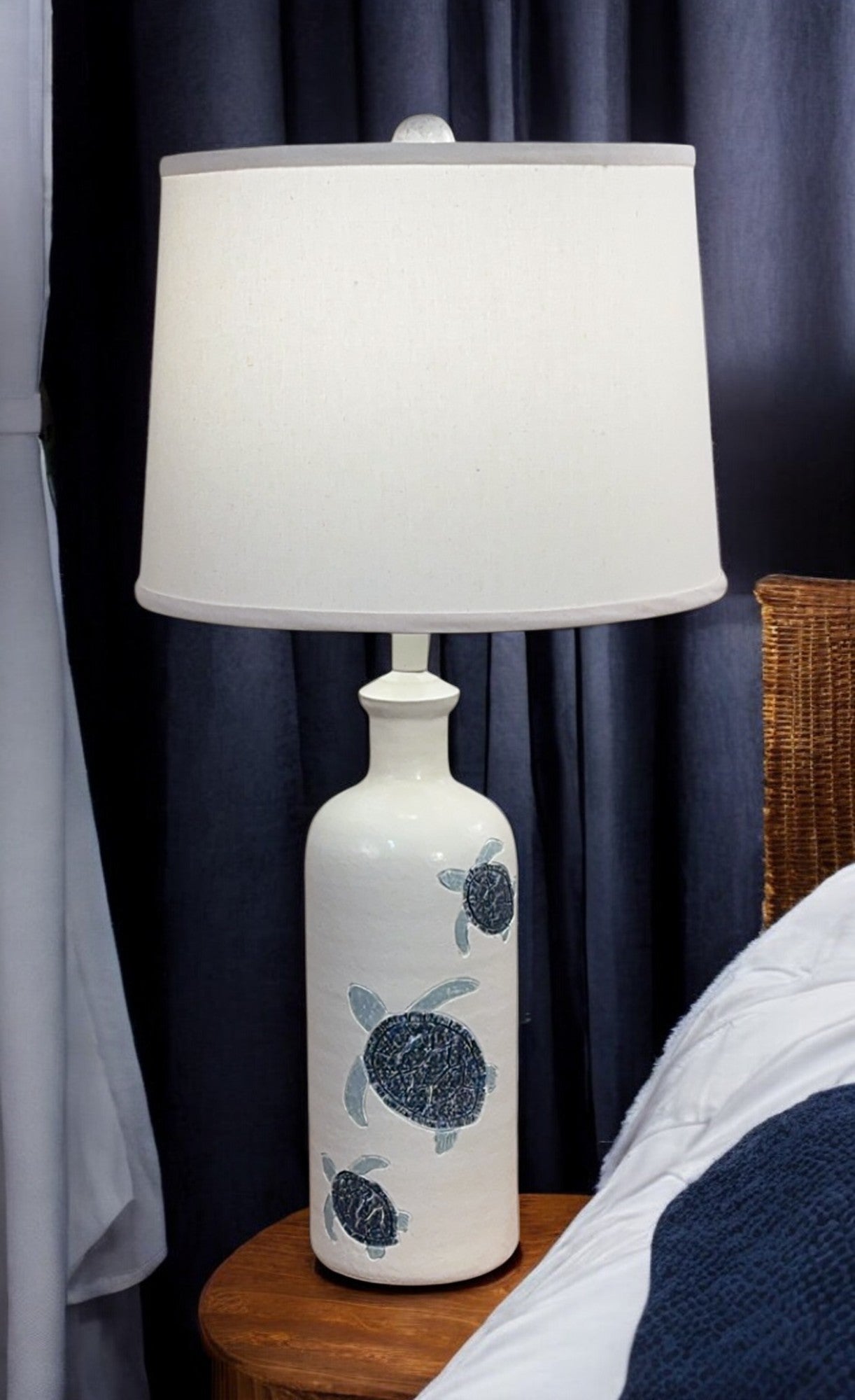 Weathered Nude Etched Turtle Table Lamp