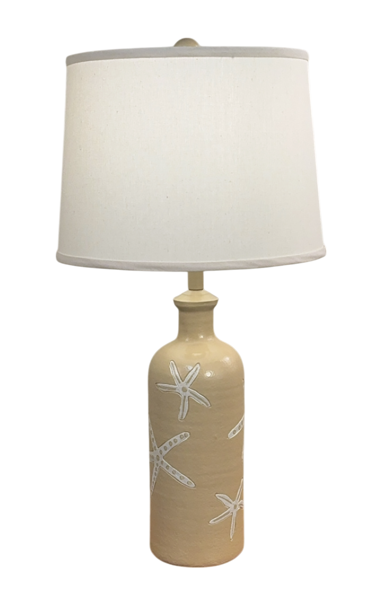 Solid Sisal/Ivory Etched Starfish Table Lamp