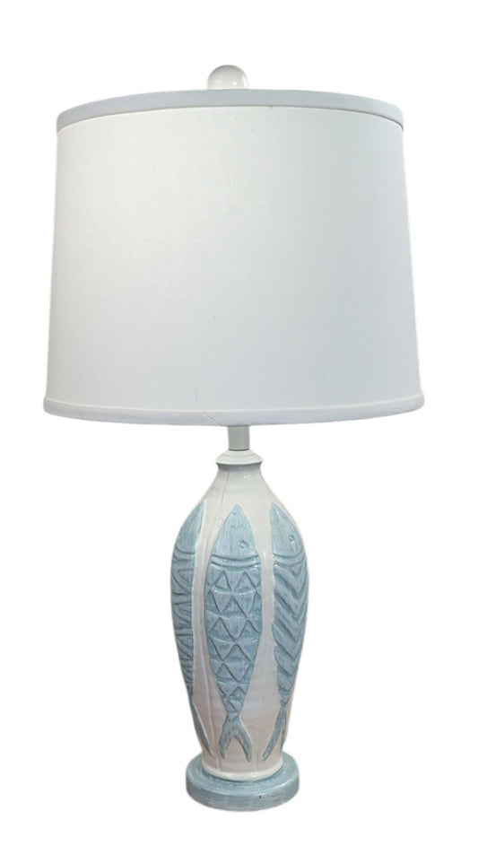 IVORY/SEASIDE VILLA MULTI FISH TABLE LAMP