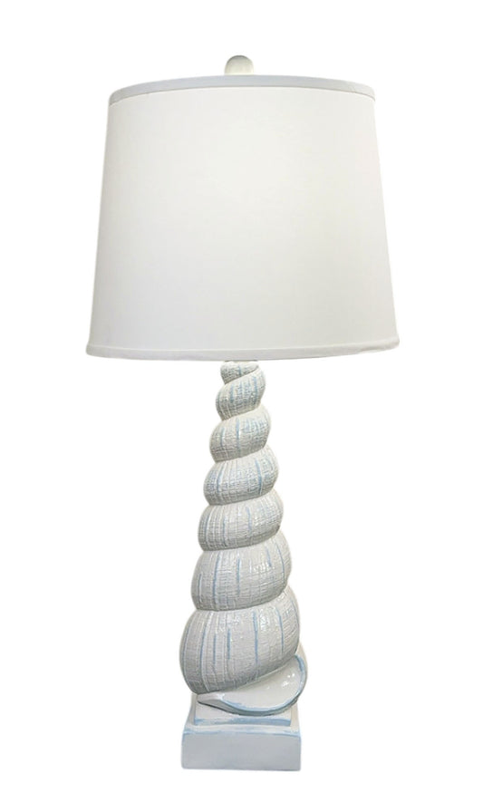 FARMHOUSE/ATLANTIC GREY TALL SPIRAL SHELL TABLE LAMP