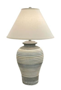 Multi Grey Stripe Chunky Ribbed Table Lamp