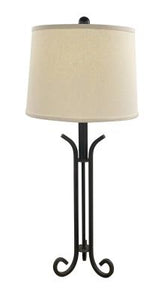 Black Iron 4 Footed Table Lamp