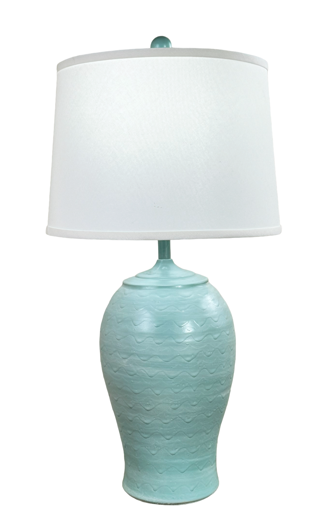 White Washed Shaded Cove Wave Table Lamp