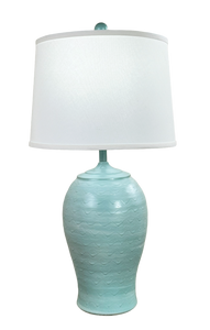 White Washed Shaded Cove Wave Table Lamp