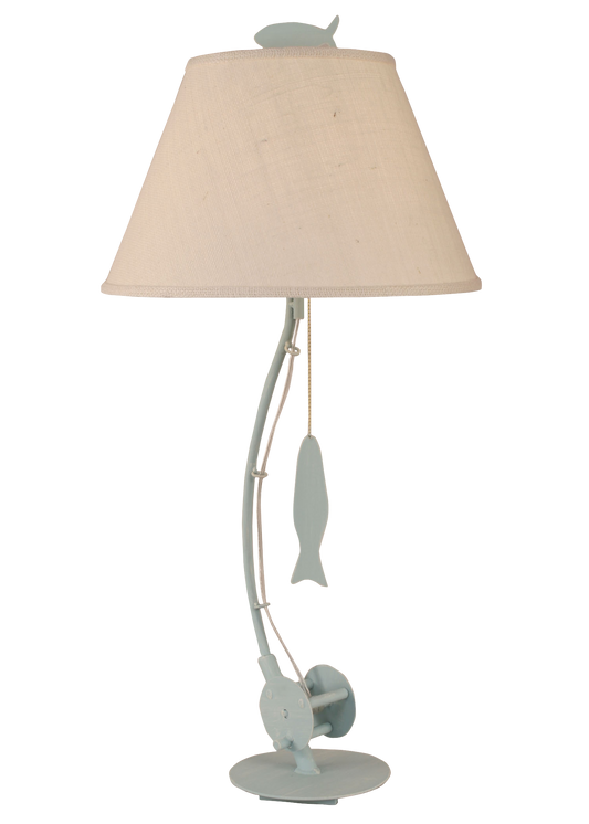 Weathered Atlantic Gey Sea Fishing Pole Table Lamp - Coast Lamp Shop