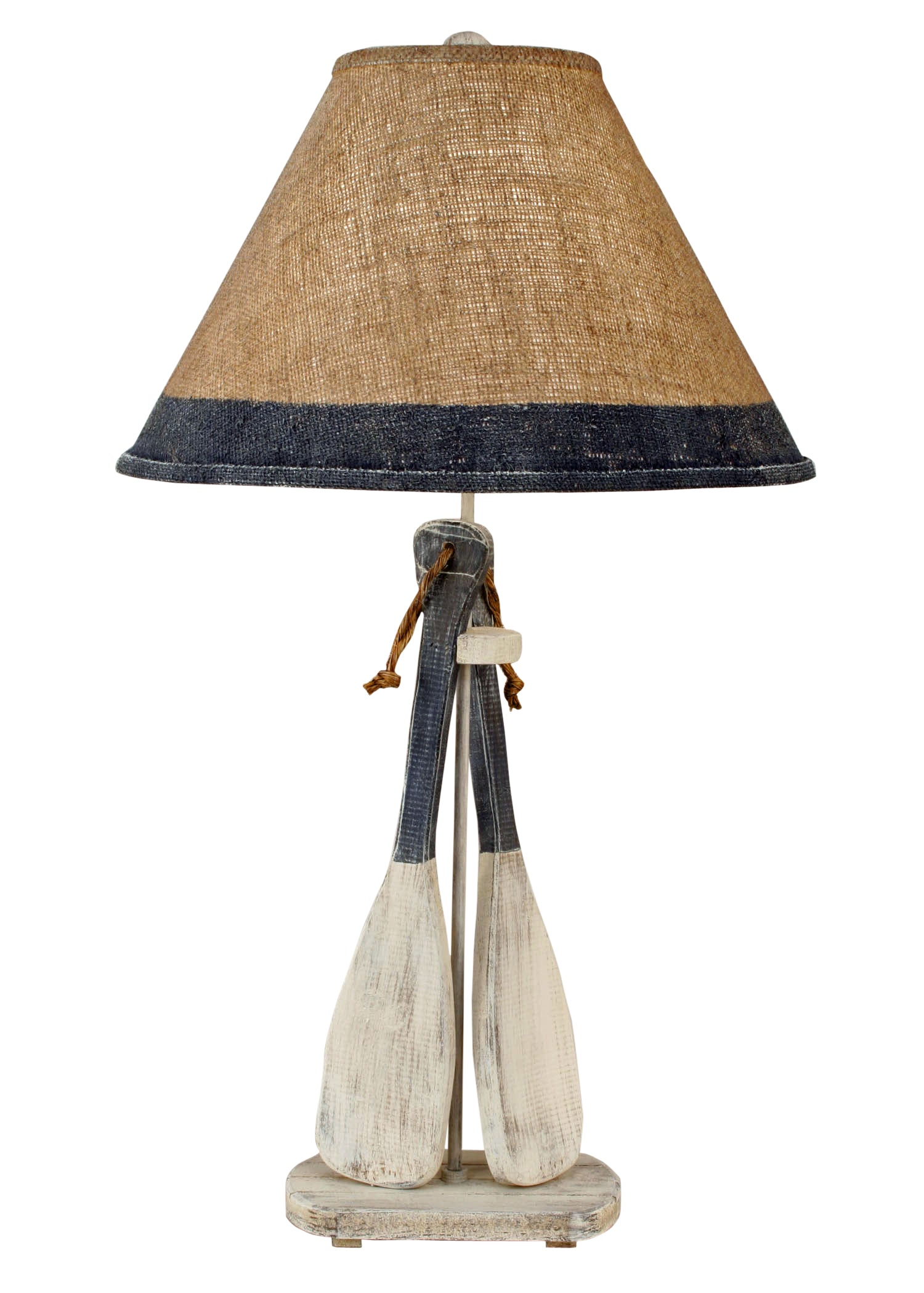 Cottage/Navy Paddle w/RopeTable Lamp - Coast Lamp Shop