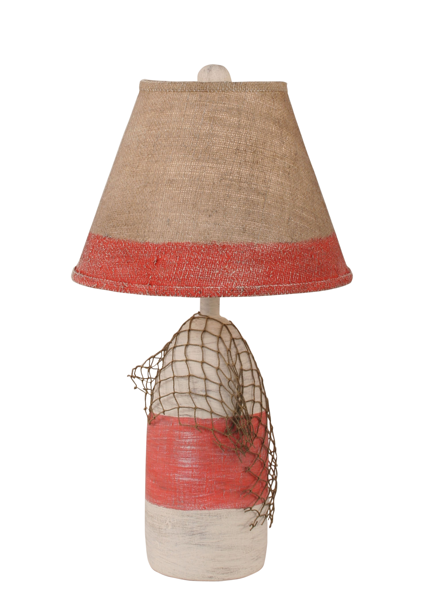 Cottage/Classic Red Small Buoy w/ Net Accet Lamp - Coast Lamp Shop