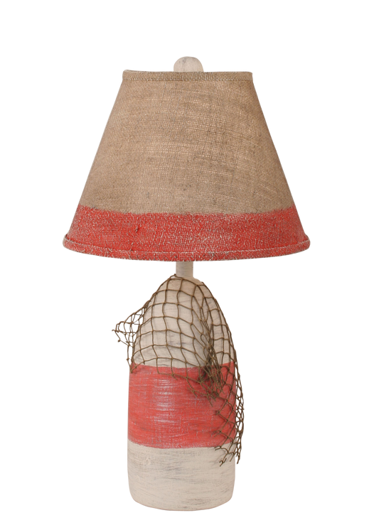 Cottage/Classic Red Small Buoy w/ Net Accet Lamp - Coast Lamp Shop