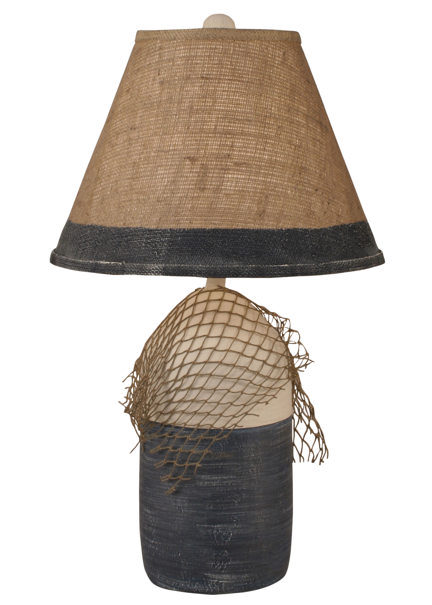 Cottage/Navy Large Buoy w/ Net Table Lamp - Coast Lamp Shop