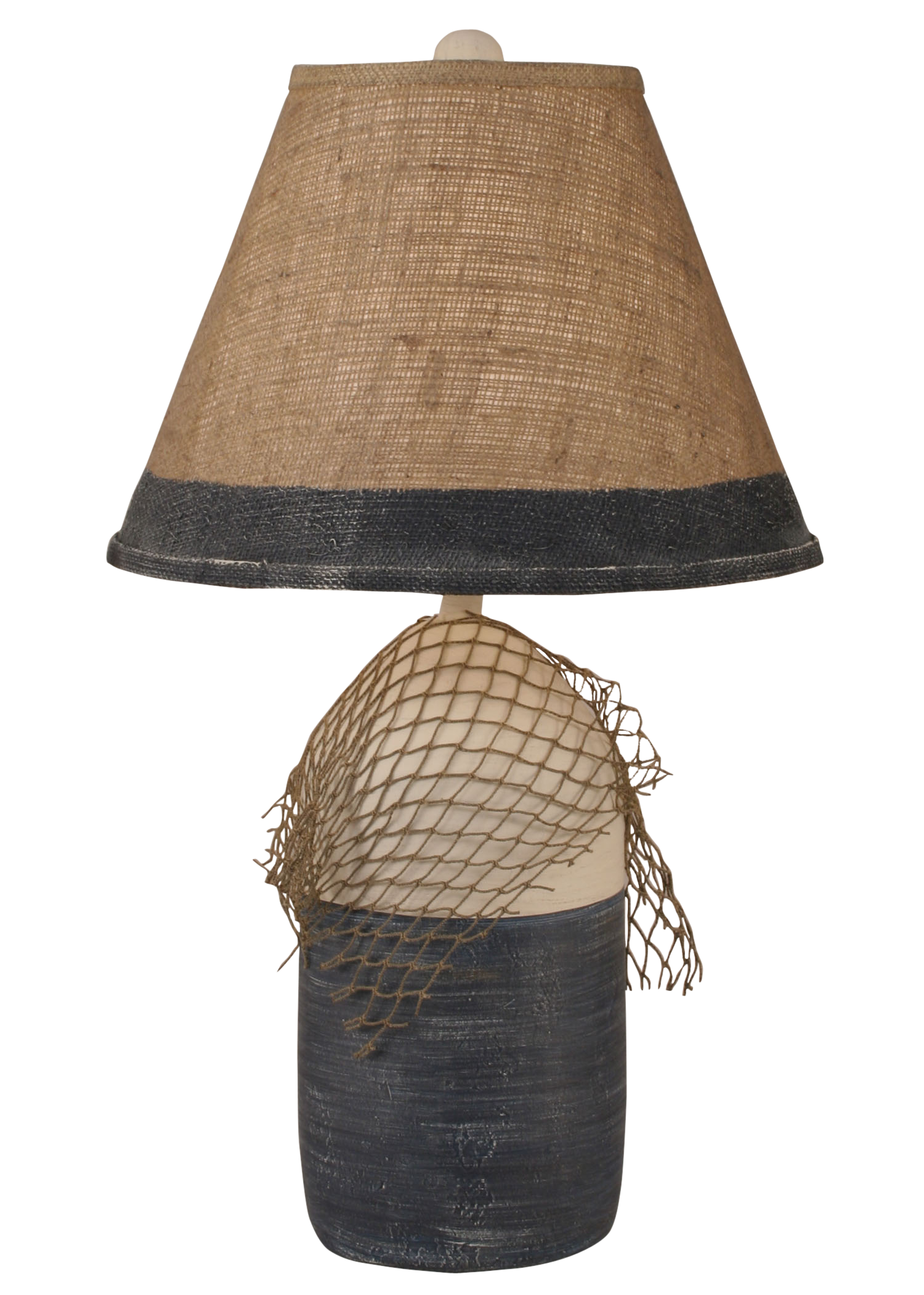 Cottage/Navy Large Buoy w/ Net Table Lamp - Coast Lamp Shop