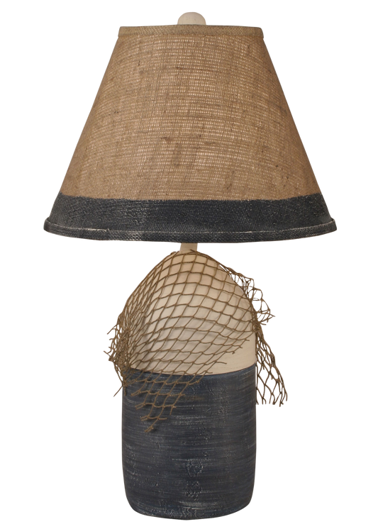 Cottage/Navy Large Buoy w/ Net Table Lamp - Coast Lamp Shop