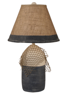 Cottage/Navy Large Buoy w/ Net Table Lamp - Coast Lamp Shop