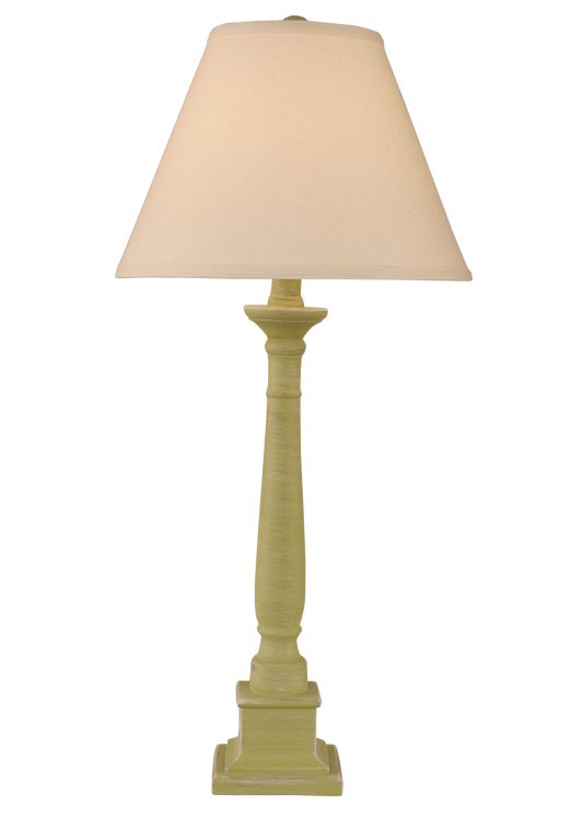 Cottaged Lime Square Candlestick Table Lamp - Coast Lamp Shop