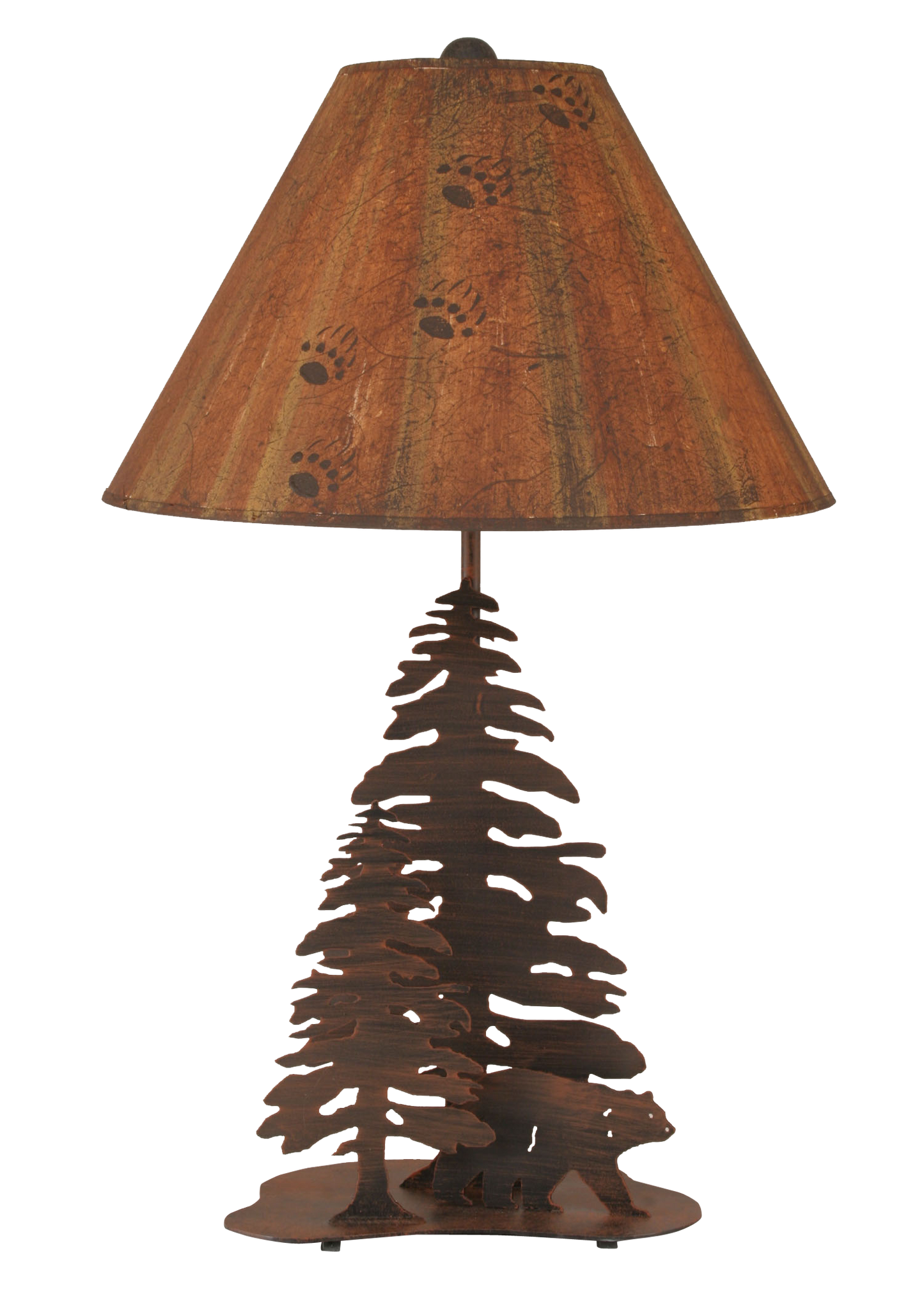 Burnt Sienna 2 Tree and Bear Table Lamp - Coast Lamp Shop