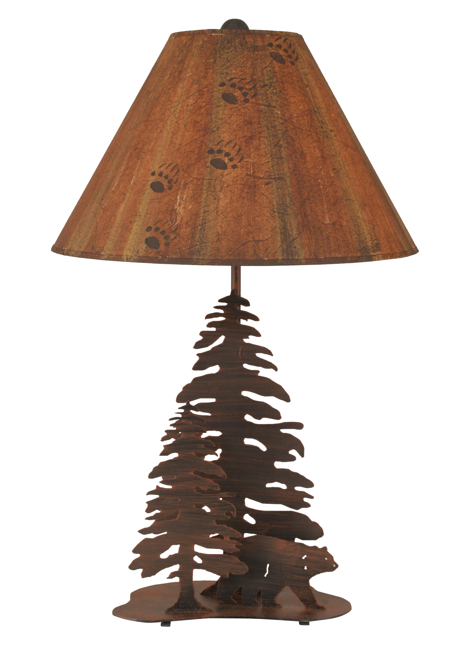 Burnt Sienna 2 Tree and Bear Table Lamp - Coast Lamp Shop