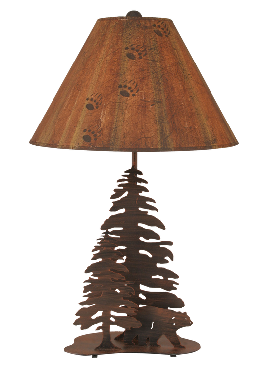 Burnt Sienna 2 Tree and Bear Table Lamp - Coast Lamp Shop