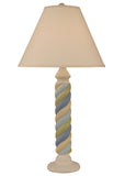 Multi Cottage Stripe Small Rope Table Lamp - Coast Lamp Shop